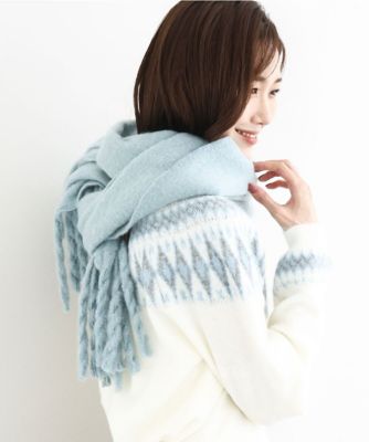 MK MICHEL KLEIN (Women)/エムケーミッシェルクラン モチモチストール/洗える 50ライトブルー スカーフ・ショール【三越伊勢丹/公式】