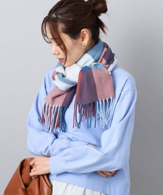 MK MICHEL KLEIN (Women)/エムケーミッシェルクラン 大判チェック柄ストール/洗える 05レッド スカーフ・ショール【三越伊勢丹/公式】