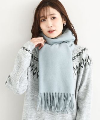 MK MICHEL KLEIN (Women)/エムケーミッシェルクラン 大判無地ストール/洗える 30グリーン スカーフ・ショール【三越伊勢丹/公式】