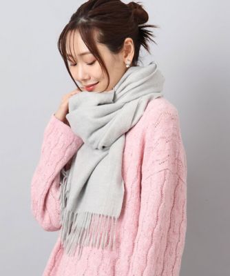 MK MICHEL KLEIN (Women)/エムケーミッシェルクラン 大判無地ストール/洗える 92グレー スカーフ・ショール【三越伊勢丹/公式】