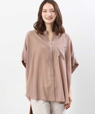 ＜MK MICHEL KLEIN (Women)＞オーバーサイズ前開きブラウス／洗える