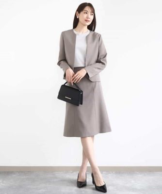 メランジ調ノーカラージャケット／セットアップ対応／洗える | MK