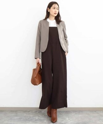 メランジ調ノーカラージャケット／セットアップ対応／洗える | MK