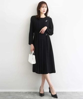 サテンジョーゼット プリーツワンピース／洗える | MK MICHEL KLEIN