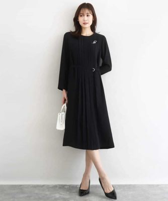 サテンジョーゼット プリーツワンピース／洗える | MK MICHEL KLEIN