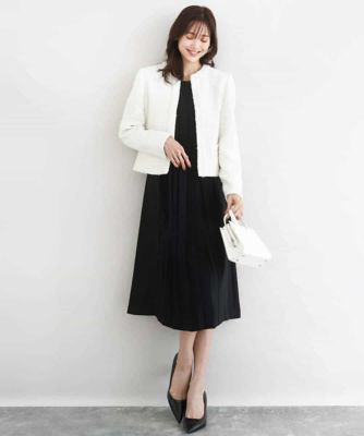 サテンジョーゼット　プリーツワンピース／洗える