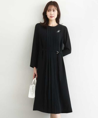 サテンジョーゼット プリーツワンピース／洗える | MK MICHEL KLEIN