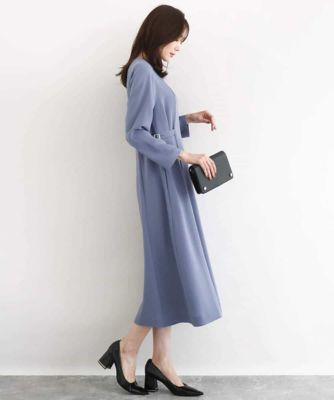 サテンジョーゼット サイドベルトワンピース／洗える | MK MICHEL