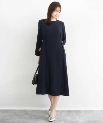 サテンジョーゼット サイドベルトワンピース／洗える | MK MICHEL