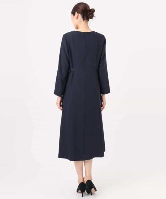 サテンジョーゼット サイドベルトワンピース／洗える | MK MICHEL