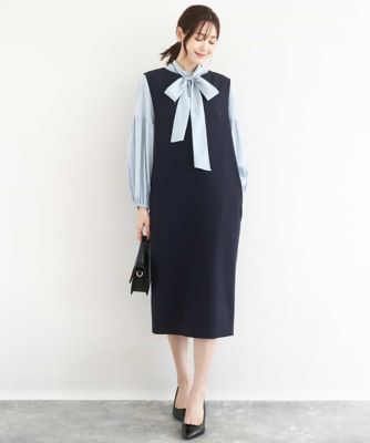 ＜MK MICHEL KLEIN (Women)＞バックフリルデザイン　ジャンパースカート／洗える