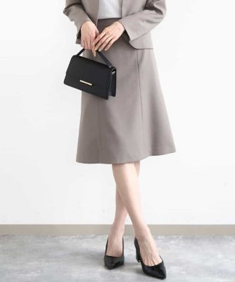 ＜MK MICHEL KLEIN (Women)＞メランジ調セミフレアースカート／セットアップ対応／洗える