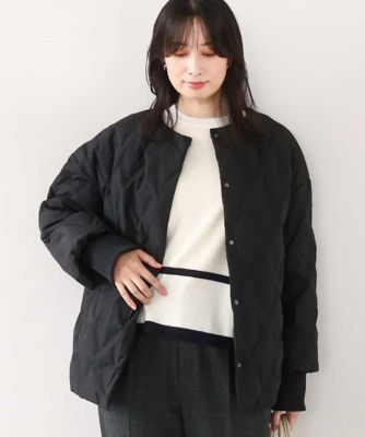 MK MICHEL KLEIN (Women)/エムケーミッシェルクラン ノーカラーミドル丈ダウンコート 94ブラック コート・ジャケット【三越伊勢丹/公式】