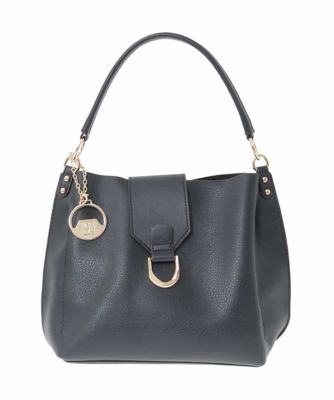 ＜MK MICHEL KLEIN BAG (Women)＞［２ＷＡＹ／チャーム付き］メタルバックルデザインハンドバッグ