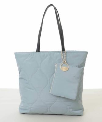 ＜MK MICHEL KLEIN BAG (Women)＞［ポーチ・チャーム付き／Ａ４収納可］キルティングスクエアトートバッグ