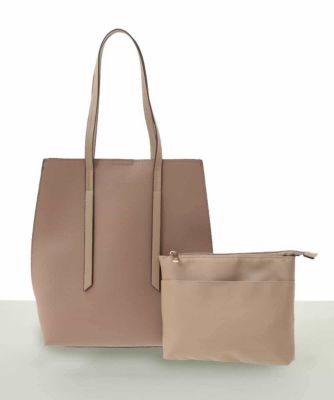 MK MICHEL KLEIN BAG (Women)/エムケーミッシェルクランバッグ [ポーチ付き]合成皮革サイド配色トートバッグ