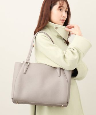 ＜MK MICHEL KLEIN BAG (Women)＞［２ＷＡＹ］合成皮革エレガントスクエアトートバッグ