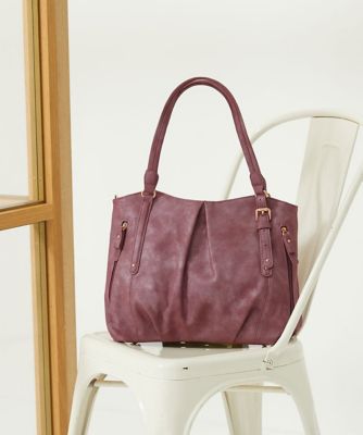 ＜MK MICHEL KLEIN BAG (Women)＞［２ＷＡＹ］タックラウンドトートバッグ