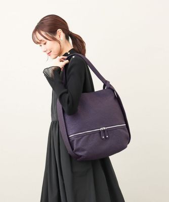 ＜MK MICHEL KLEIN BAG (Women)＞［２ＷＡＹ／Ａ４サイズ対応］パンチングデザイン変形トートバッグ