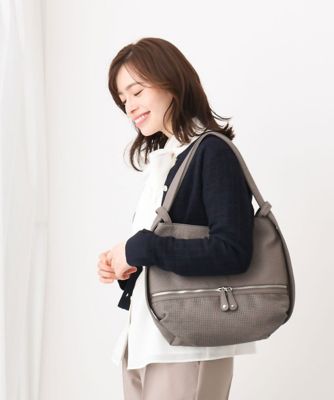 MK MICHEL KLEIN BAG (Women)/エムケーミッシェルクランバッグ [2WAY/軽量]パンチングデザイン変形ミニトートバッグ グレー92 旅行用かばん・バッグ【三越伊勢丹/公式】