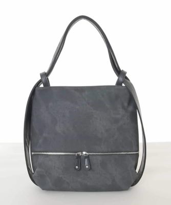 ＜MK MICHEL KLEIN BAG (Women)＞［２ＷＡＹ／Ａ４収納可］デニム風デザイン変形トートバッグ