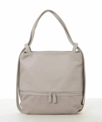 MK MICHEL KLEIN BAG (Women)/エムケーミッシェルクランバッグ [2WAY]パンチングデザイン変形トートバッグ 91ライトグレー 旅行用かばん・バッグ【三越伊勢丹/公式】