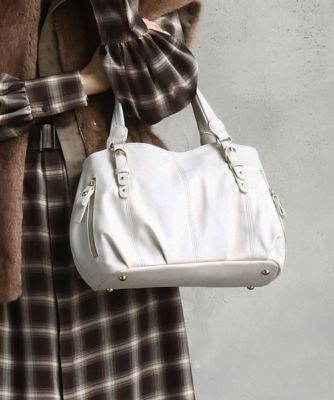 ＜MK MICHEL KLEIN BAG (Women)＞［２ＷＡＹ］ベルトデザインラウンドトートバッグ