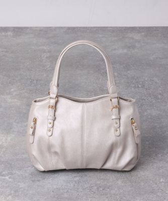 ＜MK MICHEL KLEIN BAG (Women)＞［２ＷＡＹ］ベルトアクセントラウンドトートバッグ