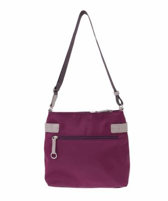 撥水／500g以下の軽量］アクセントレザースクエアショルダーバッグ