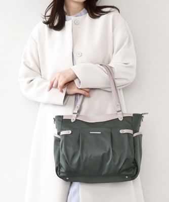 ＜MK MICHEL KLEIN BAG (Women)＞［撥水／２ＷＡＹ／Ａ４収納可］サイドポケットパイピングバッグ