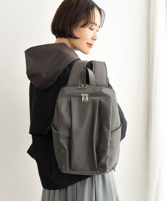 15L／撥水／A4収納可］フロントタックデザインコンパクトリュック