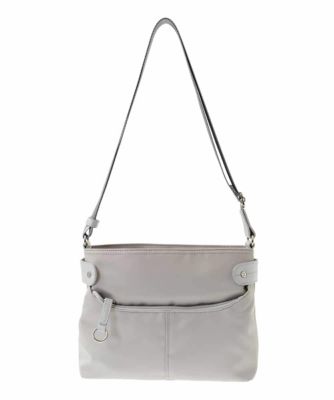 ＜MK MICHEL KLEIN BAG (Women)＞［撥水／５００ｇ以下の軽量］アクセントレザーコンパクトショルダーバッグ