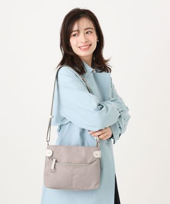 撥水／500g以下の軽量］アクセントレザーコンパクトショルダー