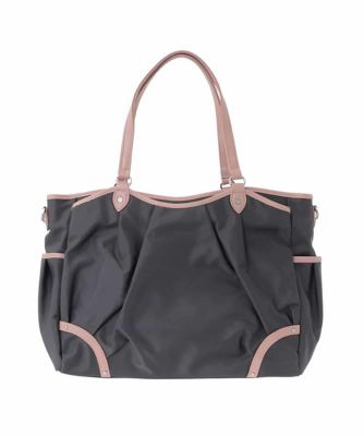 2WAY／撥水／A4収納可］レザージョイントタックデザイントート