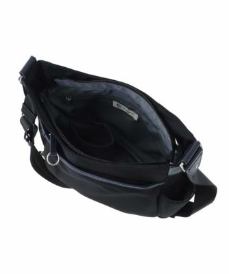 ［撥水・ペットボトルホルダー付］アクセントレザーショルダーバッグ