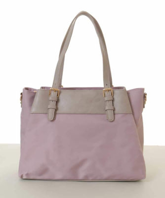 ＜MK MICHEL KLEIN BAG (Women)＞［２ＷＡＹ］異素材切り替えベルトアクセントトートバッグ