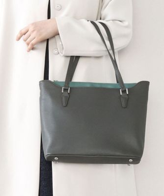 ＜MK MICHEL KLEIN BAG (Women)＞［２ＷＡＹ］合成皮革切り替えデザイントートバッグ