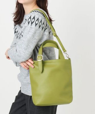 ＜MK MICHEL KLEIN BAG (Women)＞［２ＷＡＹ］合成皮革バケットデザイントートバッグ