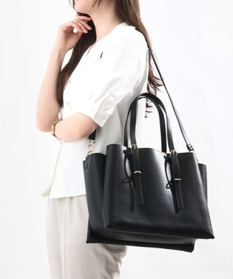 ＜MK MICHEL KLEIN BAG (Women)＞【２ＷＡＹ】ベルトハンドルスクエアトートバッグ