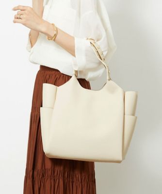 MK MICHEL KLEIN BAG (Women)/エムケーミッシェルクランバッグ [A4収納]スタッズハンドルスクエアトートバッグ
