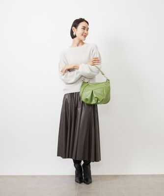 ［お豆腐より軽い／２ＷＡＹ］合成皮革ラウンドショルダーバッグ
