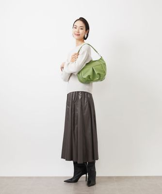 ［お豆腐より軽い／２ＷＡＹ］合成皮革ラウンドショルダーバッグ
