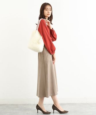 ［軽量］タッセル付きニットバッグ