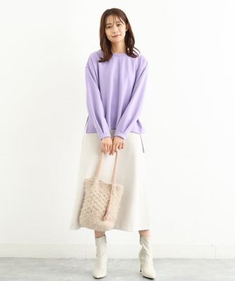 ［軽量］タッセル付きニットバッグ