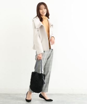 ［軽量］タッセル付きニットバッグ
