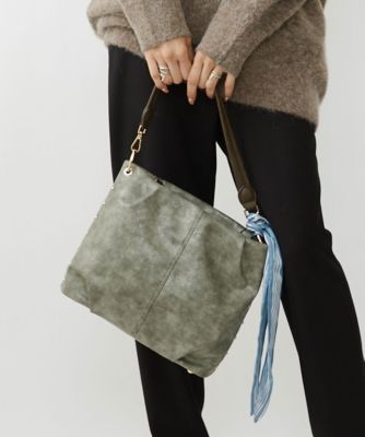 ＜MK MICHEL KLEIN BAG (Women)＞［２ＷＡＹ／リボンスカーフ付き］シャイニーカラーワンハンドルバッグ