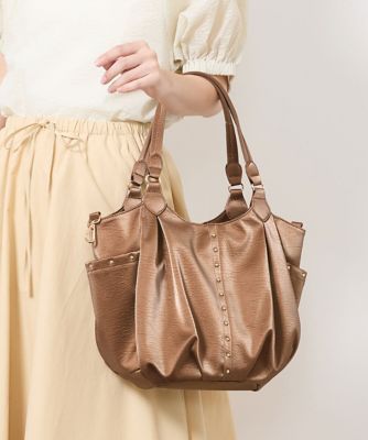 ＜MK MICHEL KLEIN BAG (Women)＞［２ＷＡＹ］スタッズデザインラウンドトートバッグ