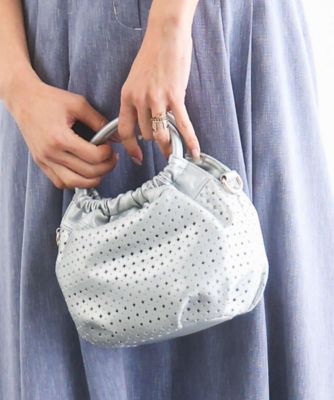 MK MICHEL KLEIN BAG (Women)/エムケーミッシェルクランバッグ ［２ＷＡＹ］パンチングデザインラウンドミニバッグ