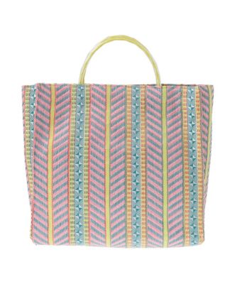 【美品】gattinoni マルチカラートートバッグ【MADEIN ITALY】 Pasand by ne Quittez pas｜マルチストライプ メッシュ ミニ