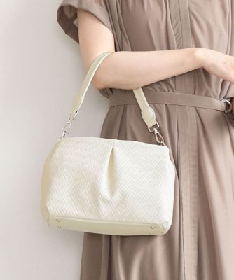 ＜MK MICHEL KLEIN BAG (Women)＞［２ＷＡＹ］編み柄デザインワンハンドルバッグ